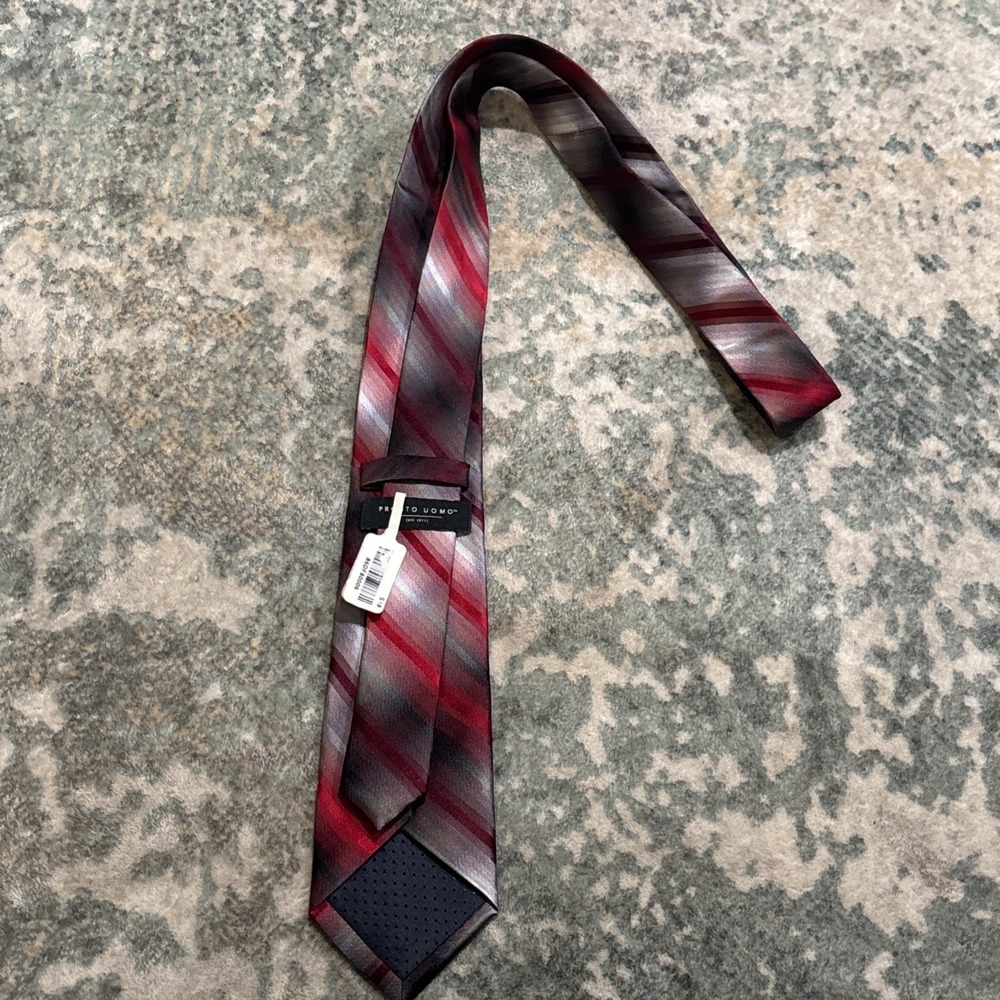 Pronto Uomo NEW Necktie Gray Plaid 3"